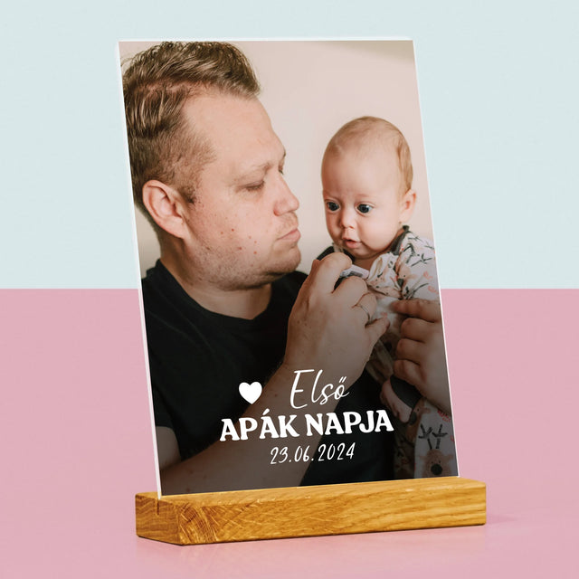 Fotó és felirat: Első Apák napja - Nyomtatás akrilüvegre | HU