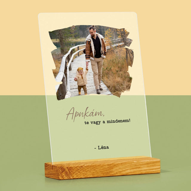 Fotó és aláírás: Üdvözlőlap apának - Nyomtatás akrilüvegre | HU