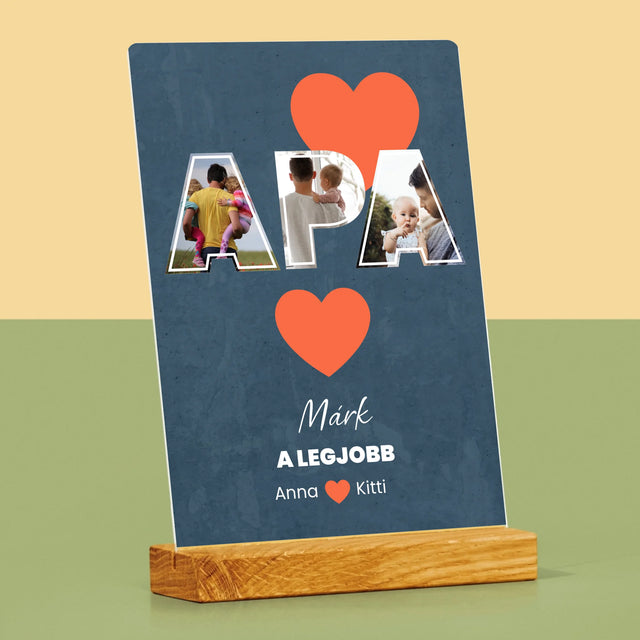 Fotókollázs: Apu A Legjobb - Akrilüvegre Nyomtatott Kép