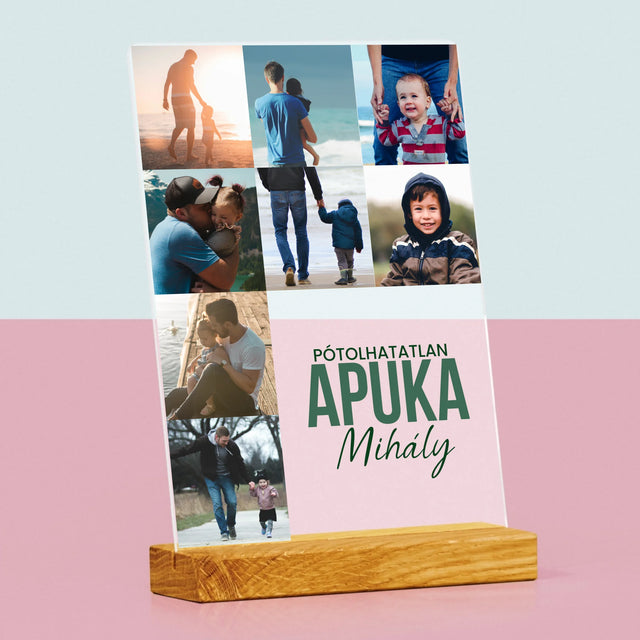 Fotókollázs: Pótolhatatlan Apuka - Akrilüvegre Nyomtatott Kép