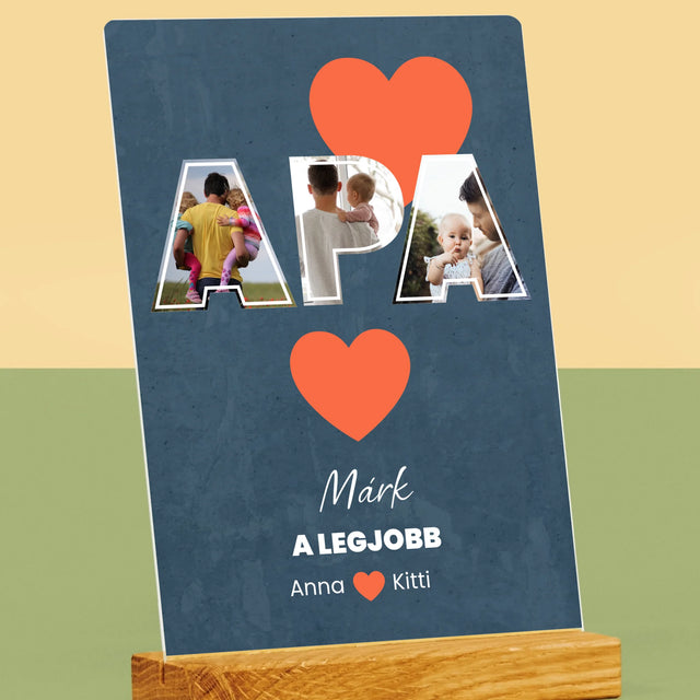 Fotókollázs: Apu A Legjobb - Akrilüvegre Nyomtatott Kép