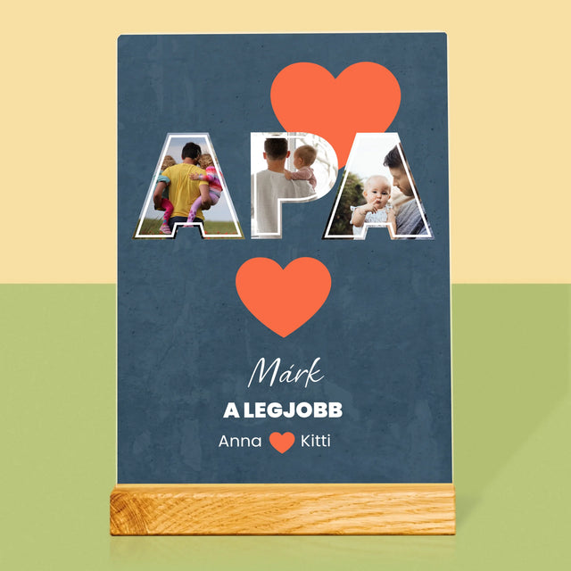 Fotókollázs: Apu A Legjobb - Akrilüvegre Nyomtatott Kép