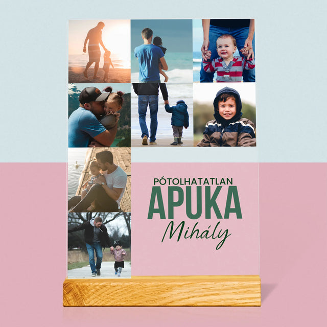 Fotókollázs: Pótolhatatlan Apuka - Akrilüvegre Nyomtatott Kép