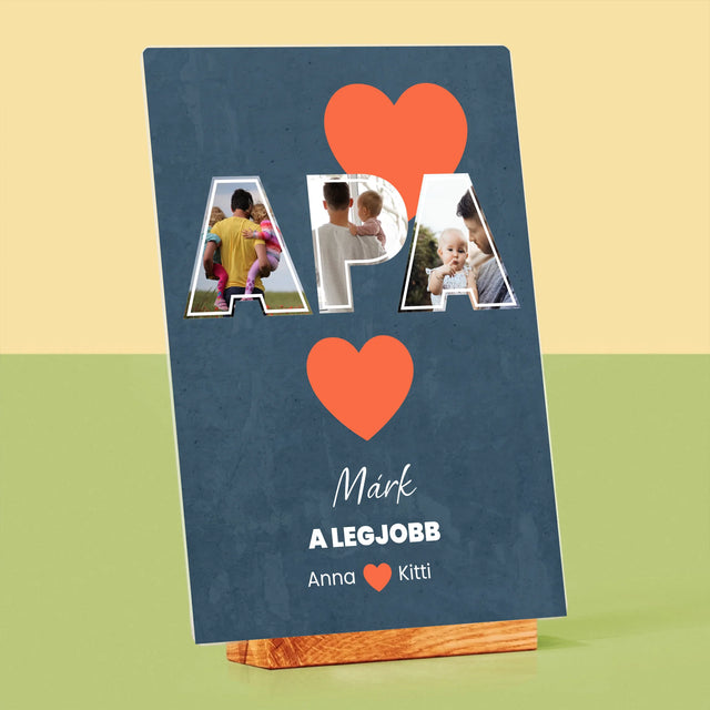 Fotókollázs: Apu A Legjobb - Akrilüvegre Nyomtatott Kép