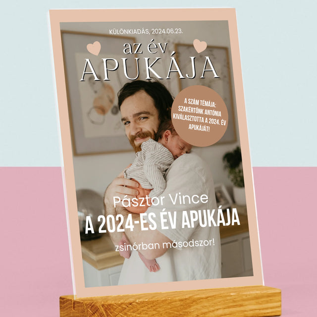 Újság Címlap: Az Év Apukája - Akrilüvegre Nyomtatott Kép