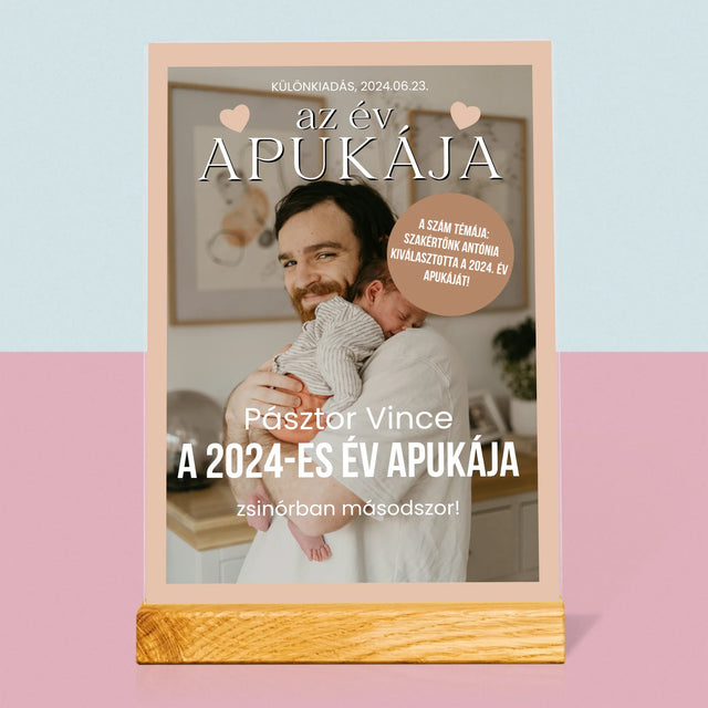 Újság Címlap: Az Év Apukája - Akrilüvegre Nyomtatott Kép