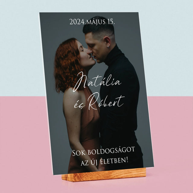 Fotó És Felirat: Esküvői Fotó Jókívánságok - Akrilüvegre Nyomtatott Kép