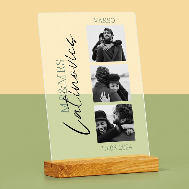 Fotókollázs: Mr&Mrs Esküvői - Akrilüvegre Nyomtatott Kép