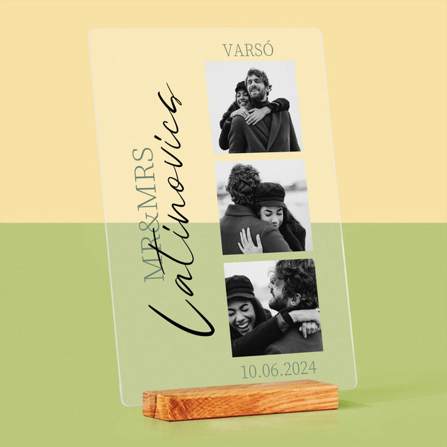 Fotókollázs: Mr&Mrs Esküvői - Akrilüvegre Nyomtatott Kép