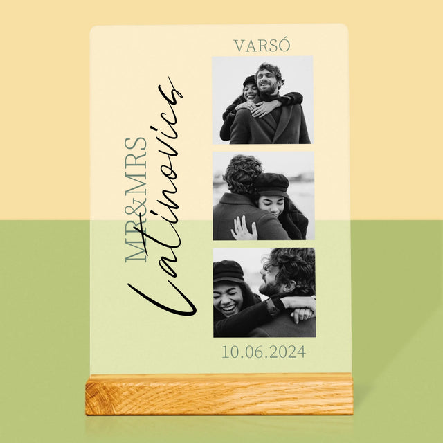 Fotókollázs: Mr&Mrs Esküvői - Akrilüvegre Nyomtatott Kép