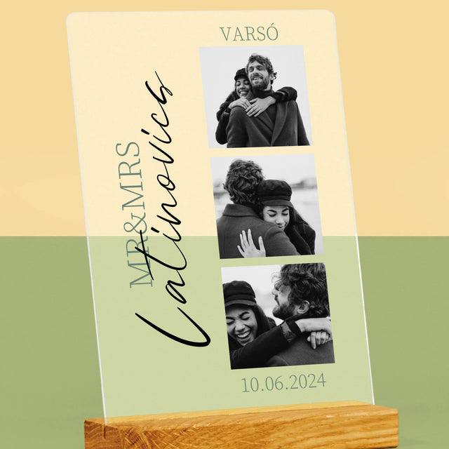 Fotókollázs: Mr&Mrs Esküvői - Akrilüvegre Nyomtatott Kép