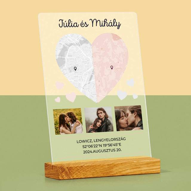 Városi Térkép: A Fél Szív - Akrilüvegre Nyomtatott Kép