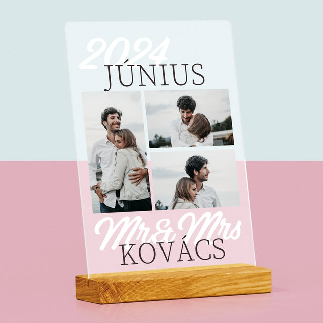 Fotókollázs: Mr&Mrs Dátum - Akrilüvegre Nyomtatott Kép