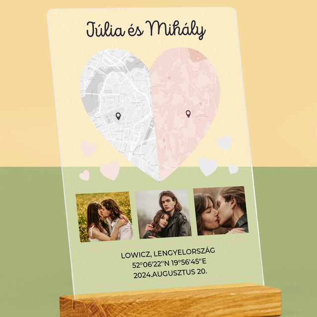 Városi Térkép: A Fél Szív - Akrilüvegre Nyomtatott Kép