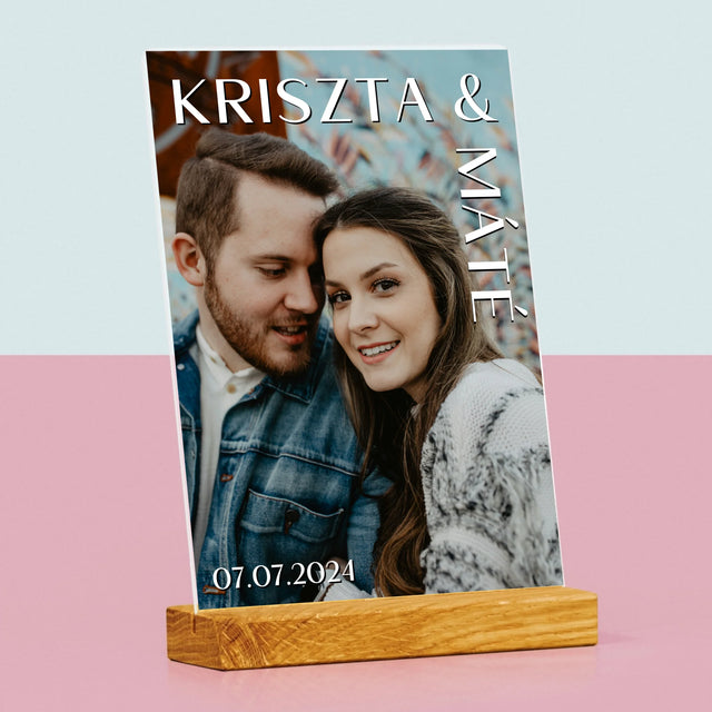Fotó És Felirat: Keresztnevek Esküvő - Akrilüvegre Nyomtatott Kép