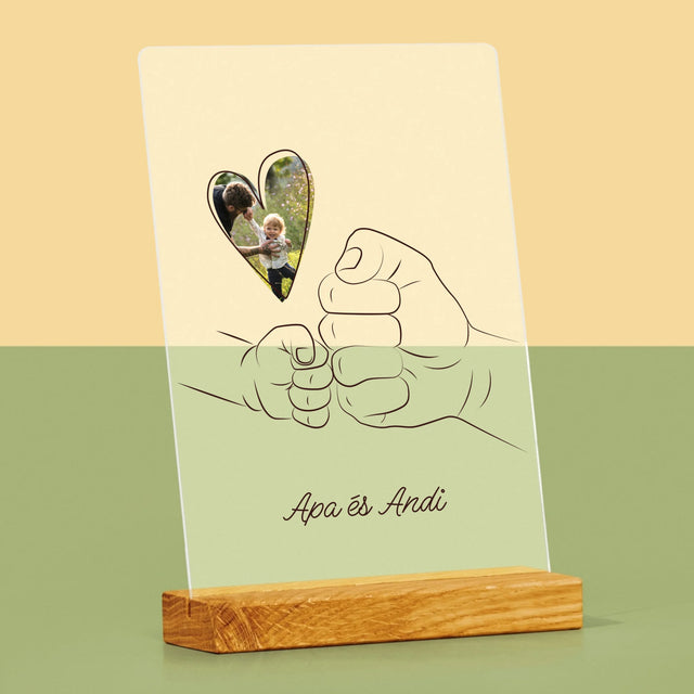 Fotó És Felirat: Apa Gyerek Kezecske - Akrilüvegre Nyomtatott Kép