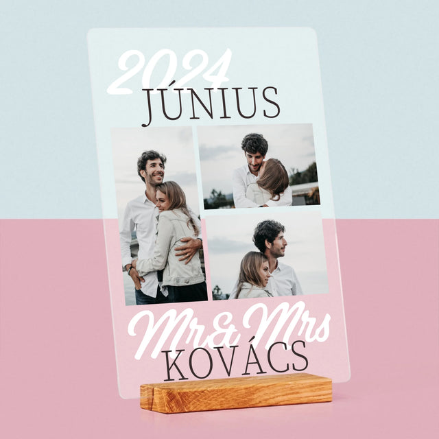 Fotókollázs: Mr&Mrs Dátum - Akrilüvegre Nyomtatott Kép