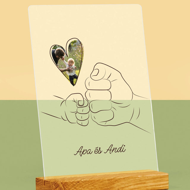 Fotó És Felirat: Apa Gyerek Kezecske - Akrilüvegre Nyomtatott Kép