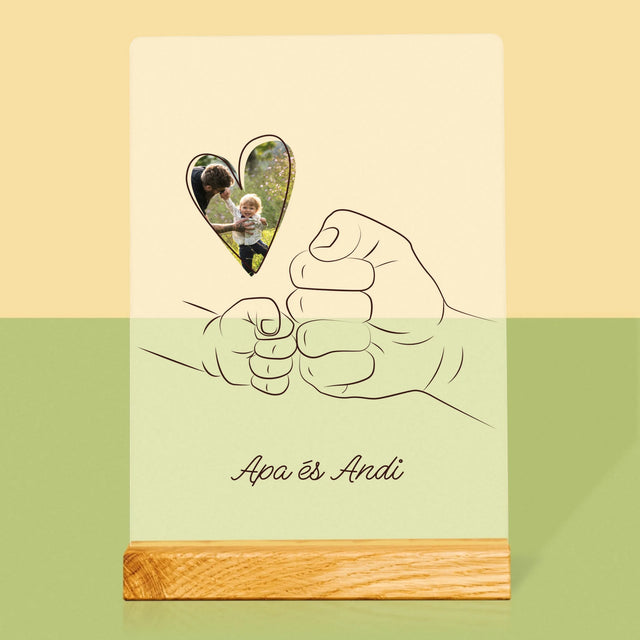 Fotó És Felirat: Apa Gyerek Kezecske - Akrilüvegre Nyomtatott Kép