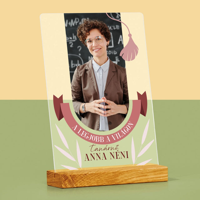 Fotó És Felirat: A Legjobb Tanárnő A Világon - Akrilüvegre Nyomtatott Kép