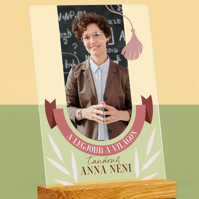 Fotó És Felirat: A Legjobb Tanárnő A Világon - Akrilüvegre Nyomtatott Kép