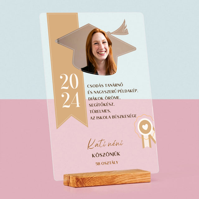 Fotó És Felirat: Oklevél Tanár Részére - Akrilüvegre Nyomtatott Kép