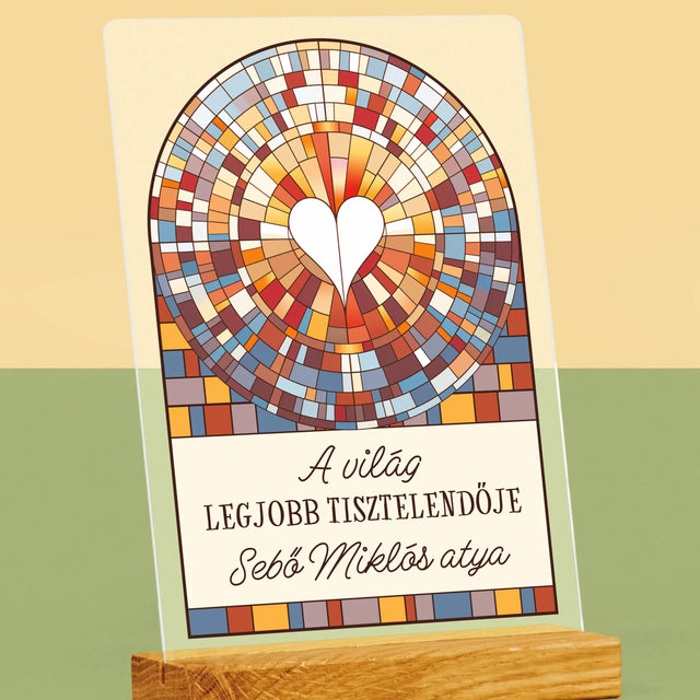 Név És Aláírás: A Világ Legjobb Tisztelendője - Akrilüvegre Nyomtatott Kép