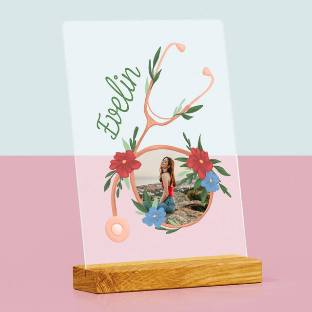 Fotó És Felirat: Sztetoszkóp Virágok - Akrilüvegre Nyomtatott Kép