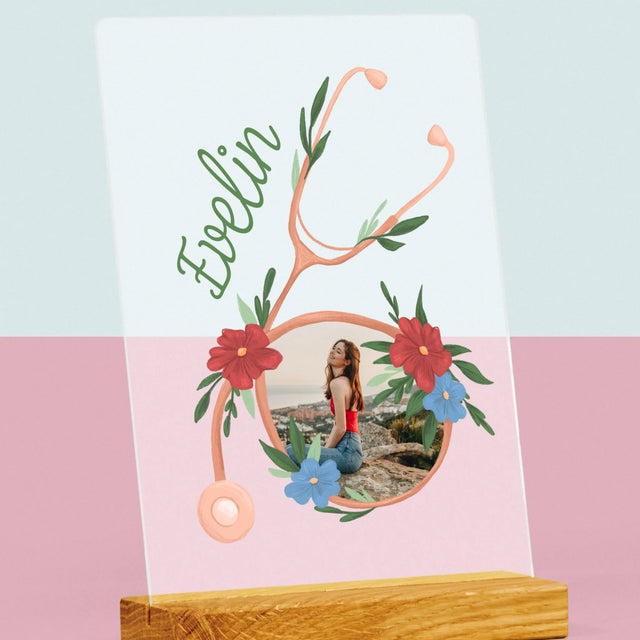 Fotó És Felirat: Sztetoszkóp Virágok - Akrilüvegre Nyomtatott Kép