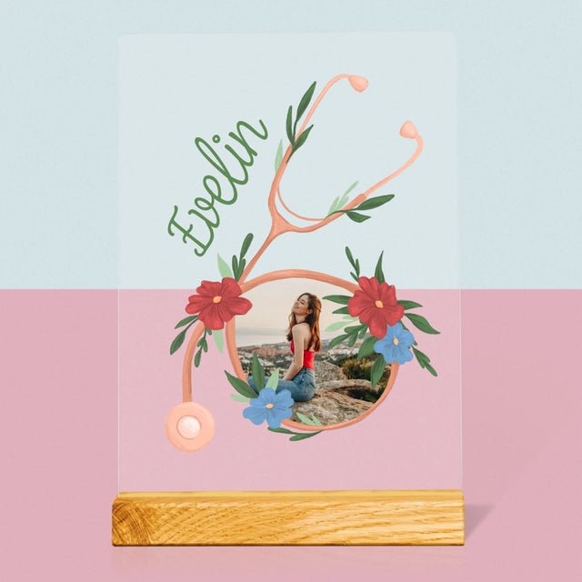 Fotó És Felirat: Sztetoszkóp Virágok - Akrilüvegre Nyomtatott Kép