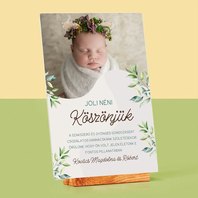 Fotó És Felirat: Köszönet A Szülésznőnek - Akrilüvegre Nyomtatott Kép