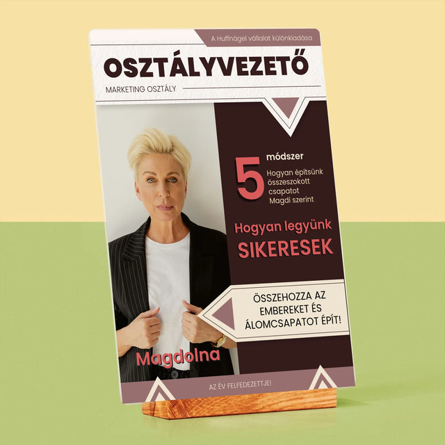 Újság Címlap: Osztályvezető - Akrilüvegre Nyomtatott Kép