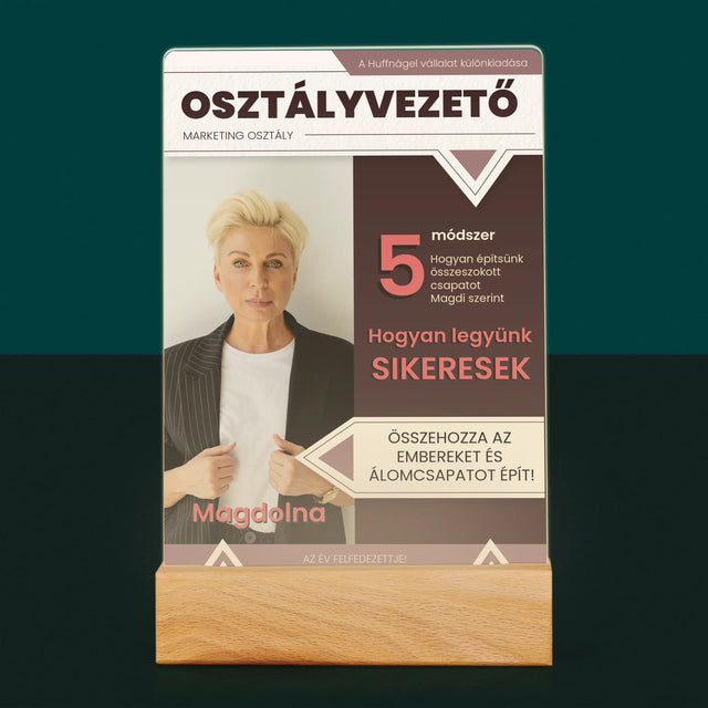 Újság Címlap: Osztályvezető - Akrilüvegre Nyomtatott Kép
