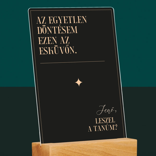 Név És Aláírás: Az Egyetlen Döntésem - Akrilüvegre Nyomtatott Kép