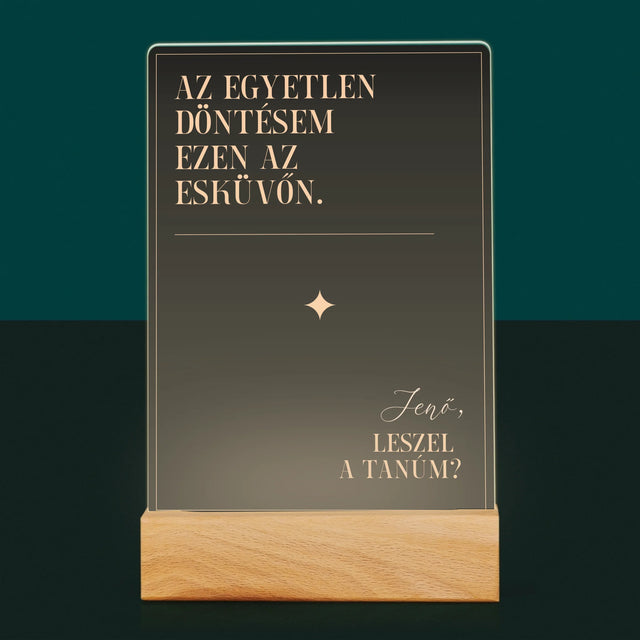 Név És Aláírás: Az Egyetlen Döntésem - Akrilüvegre Nyomtatott Kép