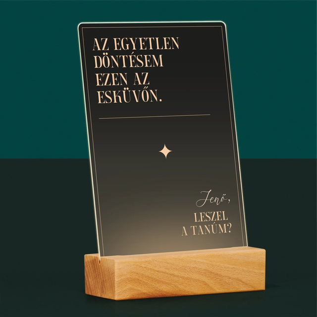 Név És Aláírás: Az Egyetlen Döntésem - Akrilüvegre Nyomtatott Kép