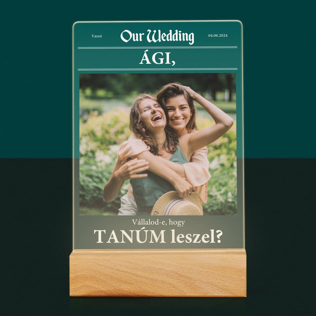 Fotó És Felirat: Our Wedding Tanú - Akrilüvegre Nyomtatott Kép