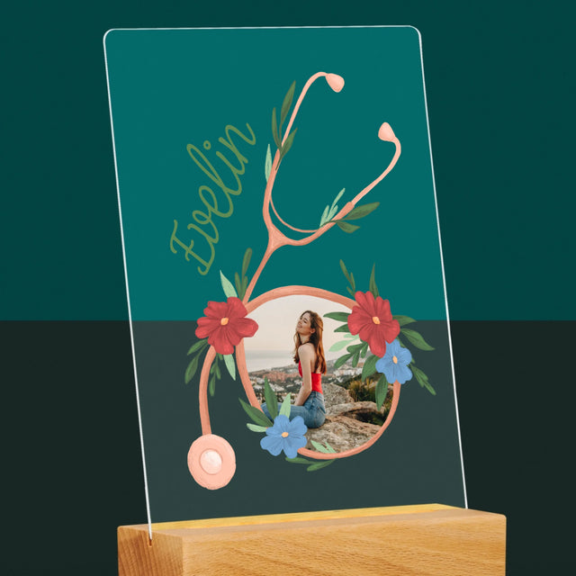 Fotó És Felirat: Sztetoszkóp Virágok - Akrilüvegre Nyomtatott Kép