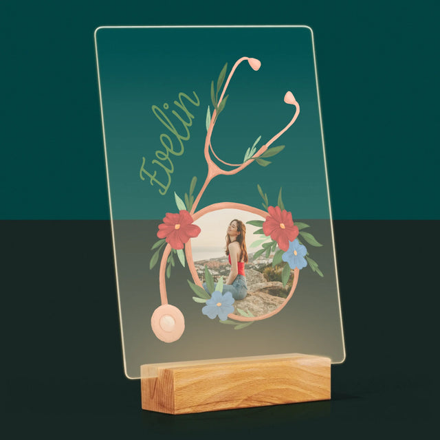 Fotó És Felirat: Sztetoszkóp Virágok - Akrilüvegre Nyomtatott Kép