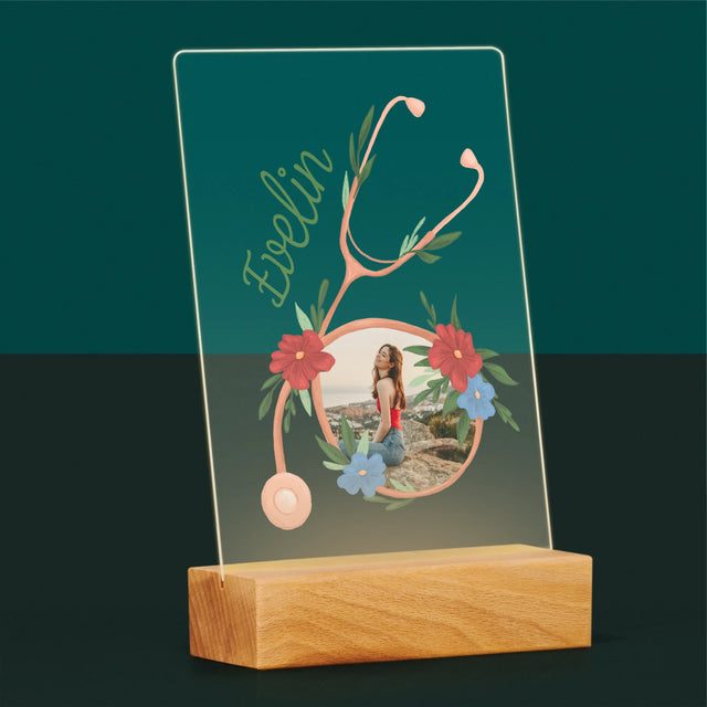 Fotó És Felirat: Sztetoszkóp Virágok - Akrilüvegre Nyomtatott Kép