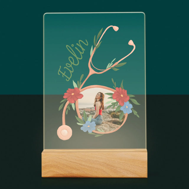 Fotó És Felirat: Sztetoszkóp Virágok - Akrilüvegre Nyomtatott Kép