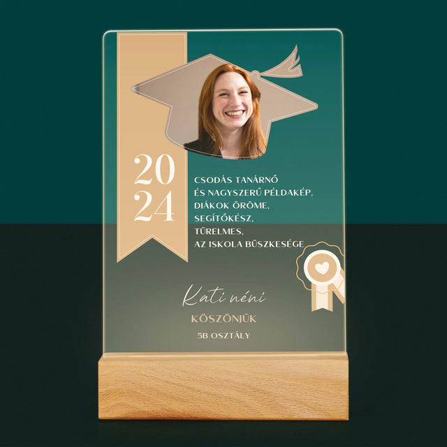 Fotó És Felirat: Oklevél Tanár Részére - Akrilüvegre Nyomtatott Kép