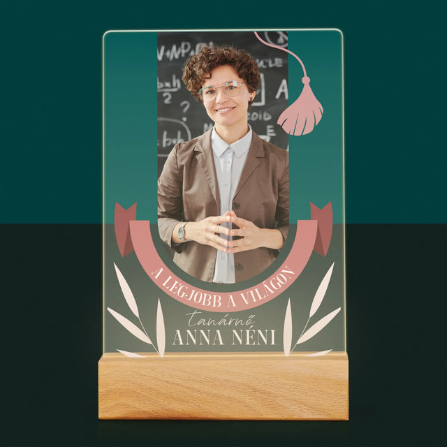 Fotó És Felirat: A Legjobb Tanárnő A Világon - Akrilüvegre Nyomtatott Kép