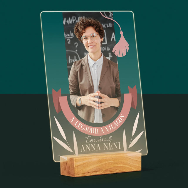 Fotó És Felirat: A Legjobb Tanárnő A Világon - Akrilüvegre Nyomtatott Kép