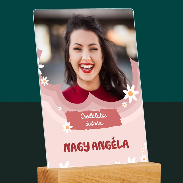 Fotó És Felirat: Csodálatos Óvónéni - Akrilüvegre Nyomtatott Kép