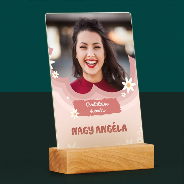 Fotó És Felirat: Csodálatos Óvónéni - Akrilüvegre Nyomtatott Kép