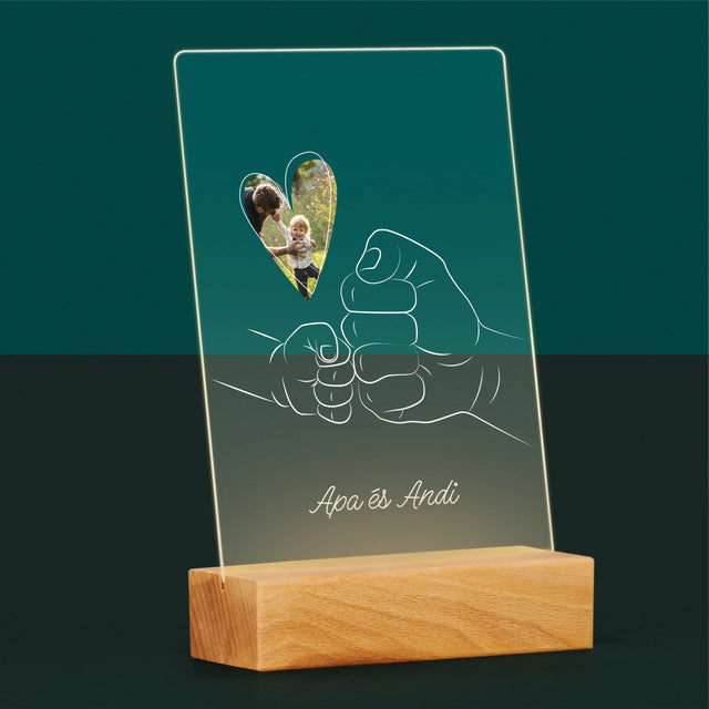 Fotó És Felirat: Apa Gyerek Kezecske - Akrilüvegre Nyomtatott Kép