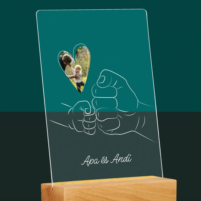 Fotó És Felirat: Apa Gyerek Kezecske - Akrilüvegre Nyomtatott Kép