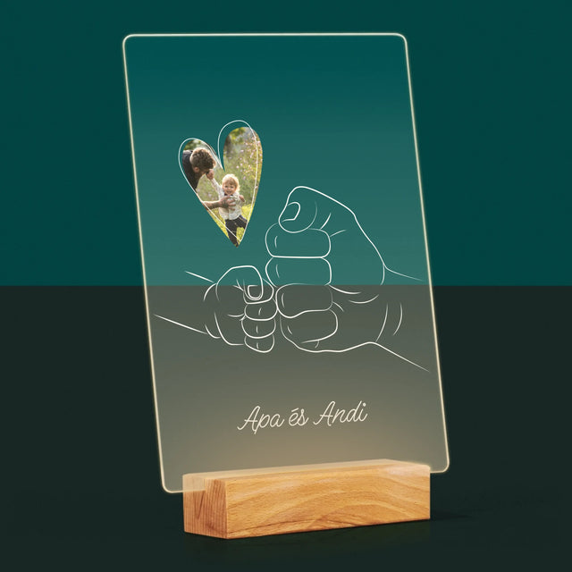 Fotó És Felirat: Apa Gyerek Kezecske - Akrilüvegre Nyomtatott Kép