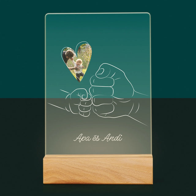 Fotó És Felirat: Apa Gyerek Kezecske - Akrilüvegre Nyomtatott Kép